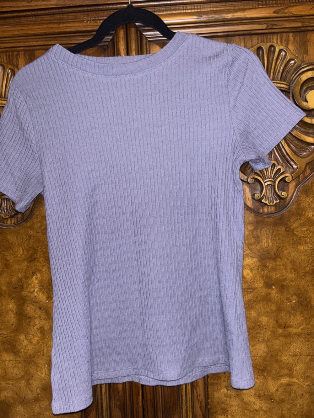 Pilcro Lavender Ribbed Short Sleeve Tee